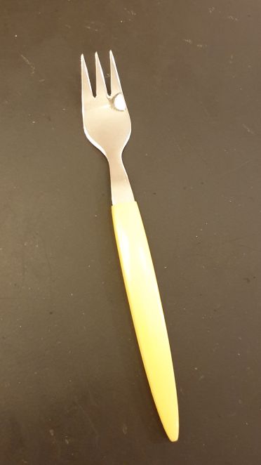 Pastella dessertgaffel gul