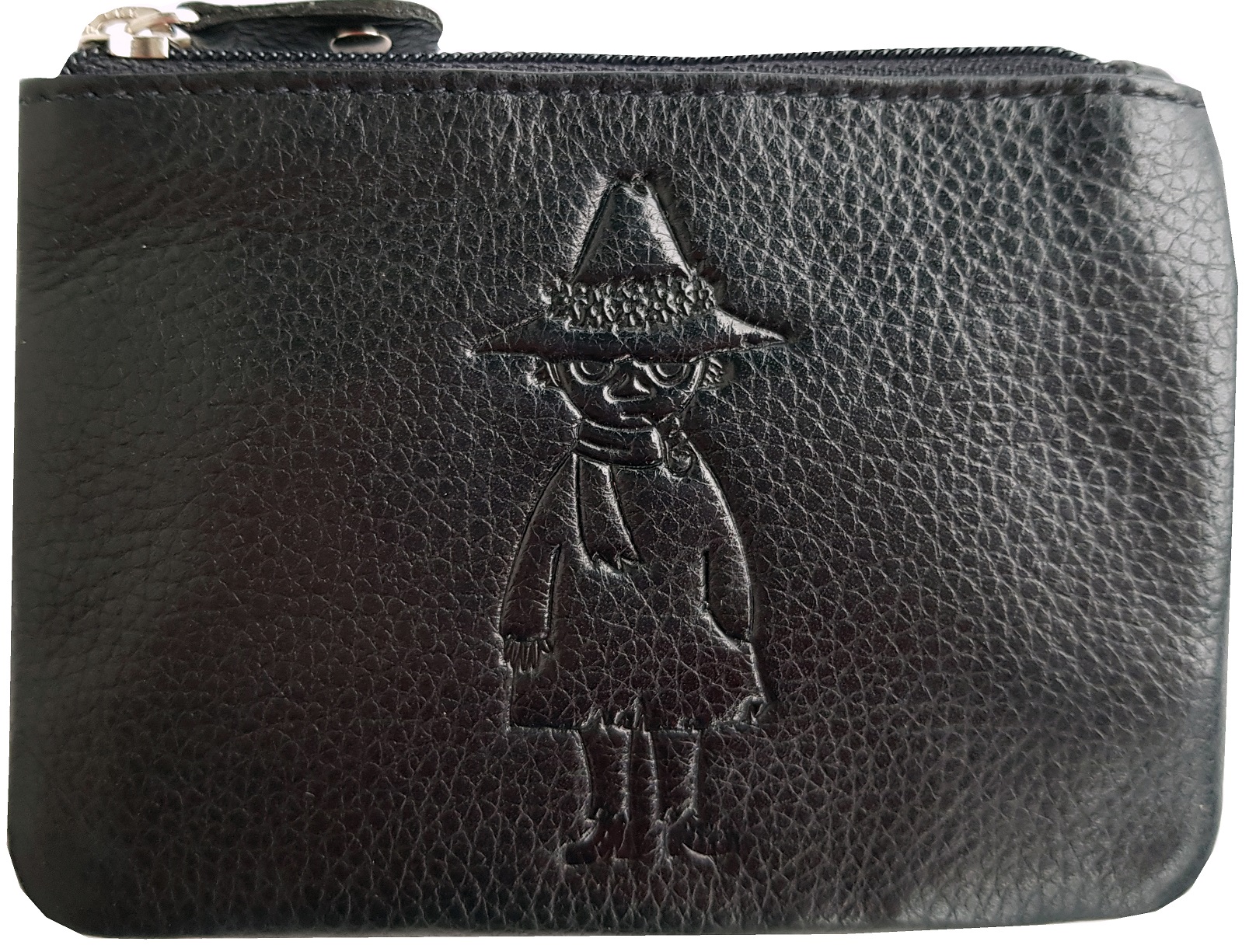 Black leather shop coin pouch