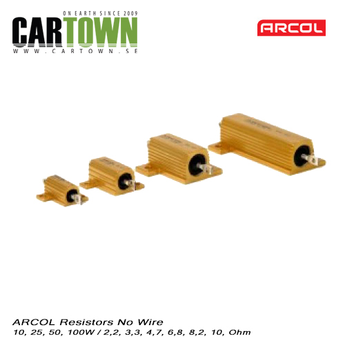 Motstånd Arcol 50W 2,2ohm (2st) Sladd - 2