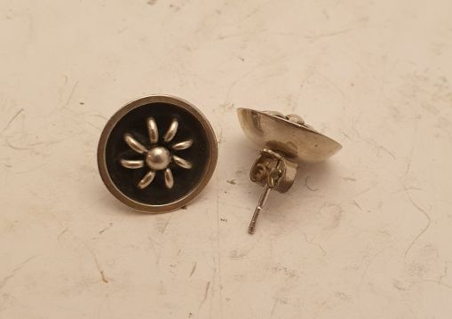 Earrings silver round - 2