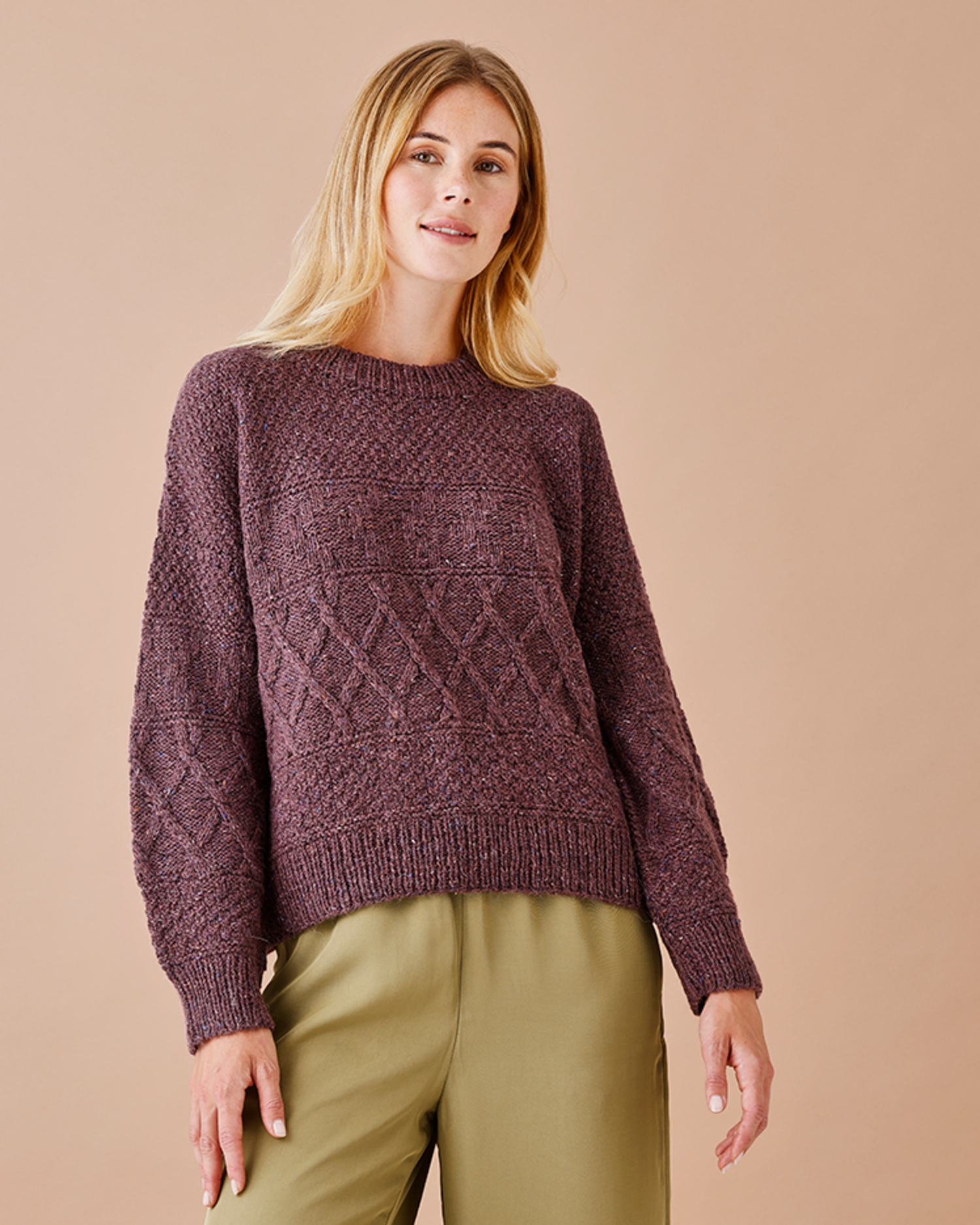 Oversize sweater med struktir - Hilde 80629