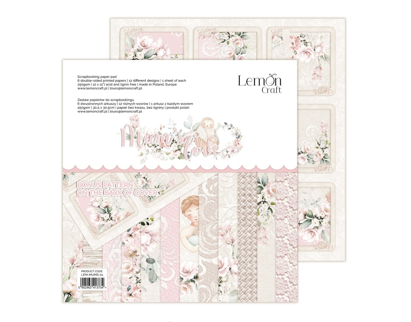 Lemon Craft Mums' Love 12x12 Inch Paper Pad