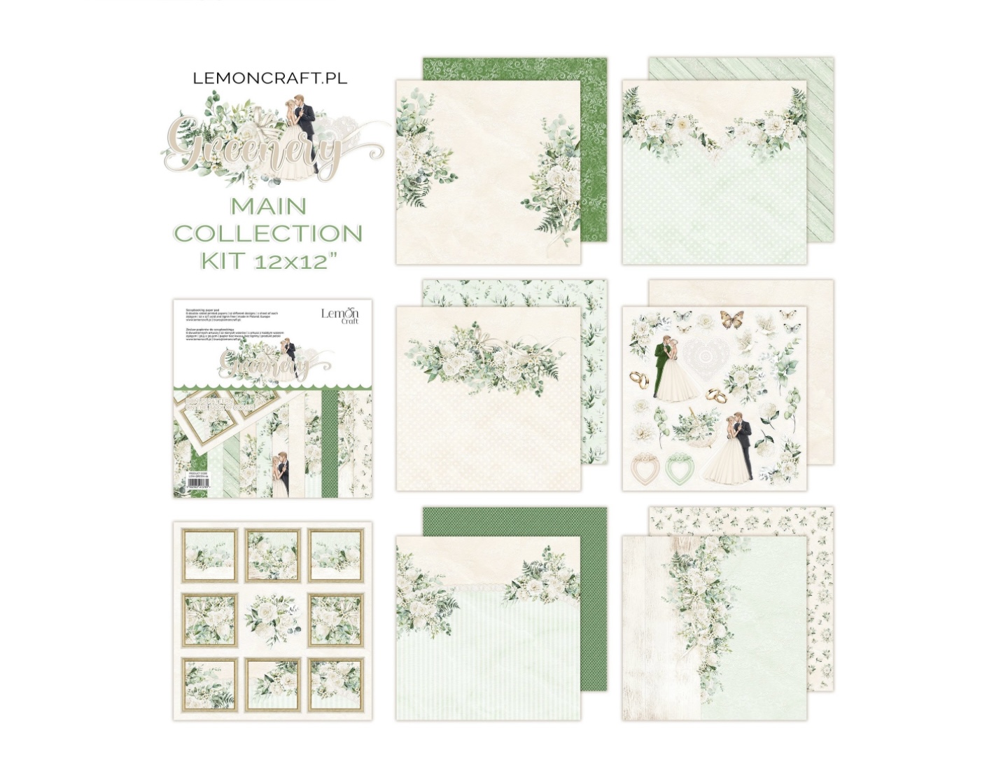 Lemon Craft Greenery 12x12 Inch Paper Pad - 2
