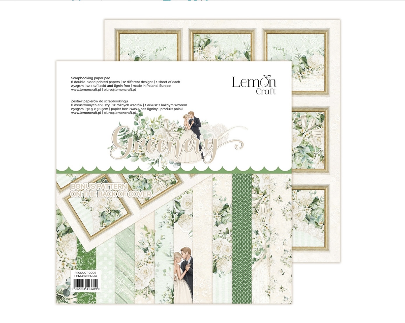 Lemon Craft Greenery 12x12 Inch Paper Pad