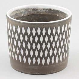 Ingrid Atterberg (Pepita 1954) Flower Pot with White Diamonds Pattern 9 cm