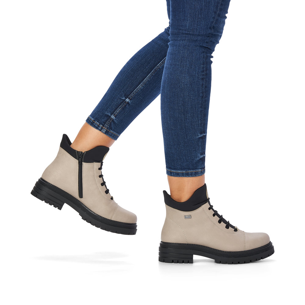 Rieker Damboots Varmfodrad Resårboots Beige - 9