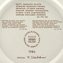Raija Uosikkinen (Kalevala) Annual Wall Plate 1986 20 cm  [Sample Images] 