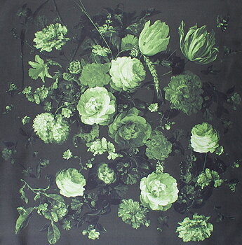 Roses green ton i ton, sidenscarf från Amanda Christensen, 90 x 90 cm Se priset!