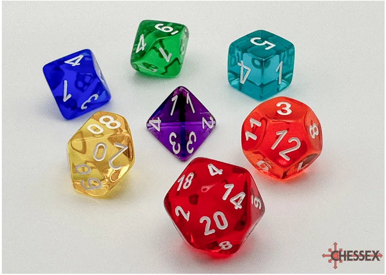 Prism Translucent GM & Beginner Player Polyhedral 7-Die Se