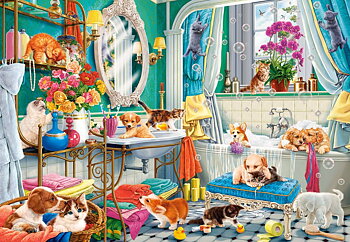 Crazy Pet Bath, 1500-bitarspussel (C-152094)