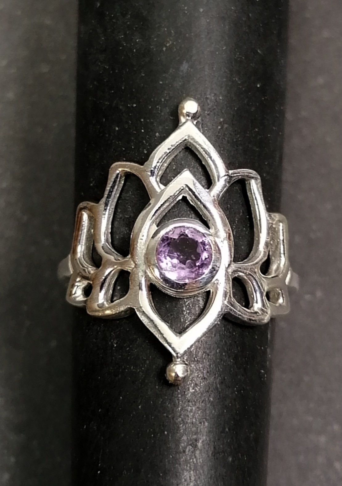 Silverring Lotus med Sten - 2