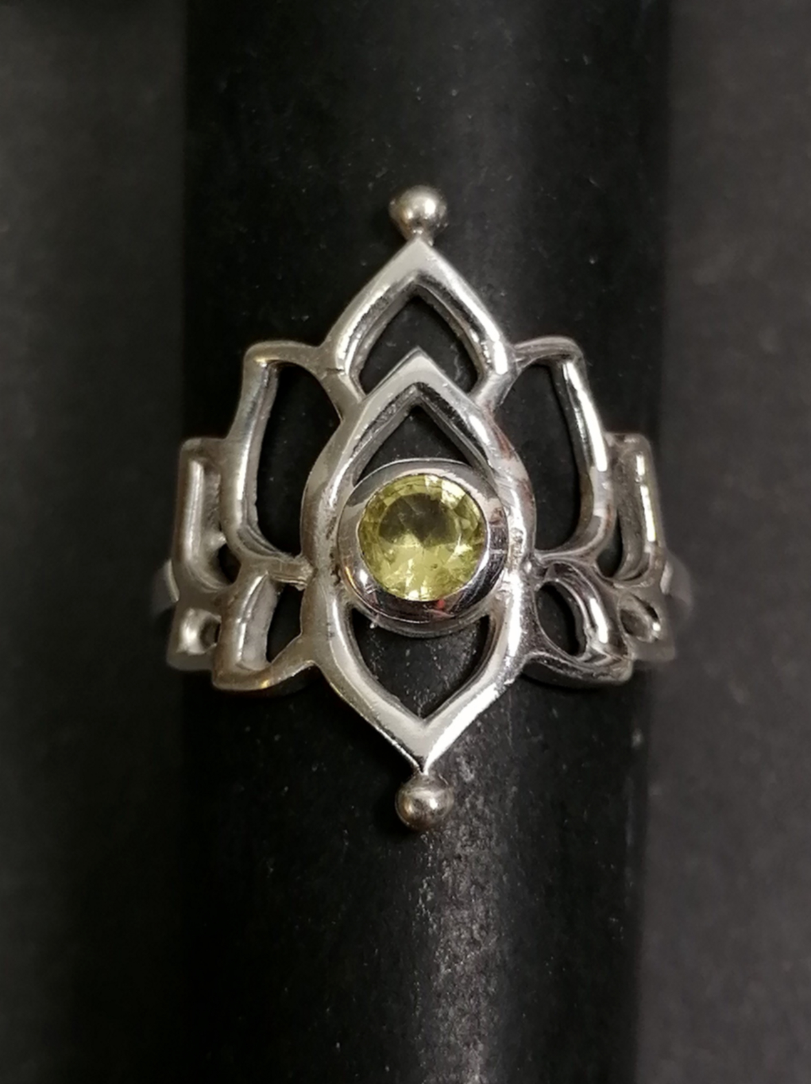 Silverring Lotus med Sten - 3
