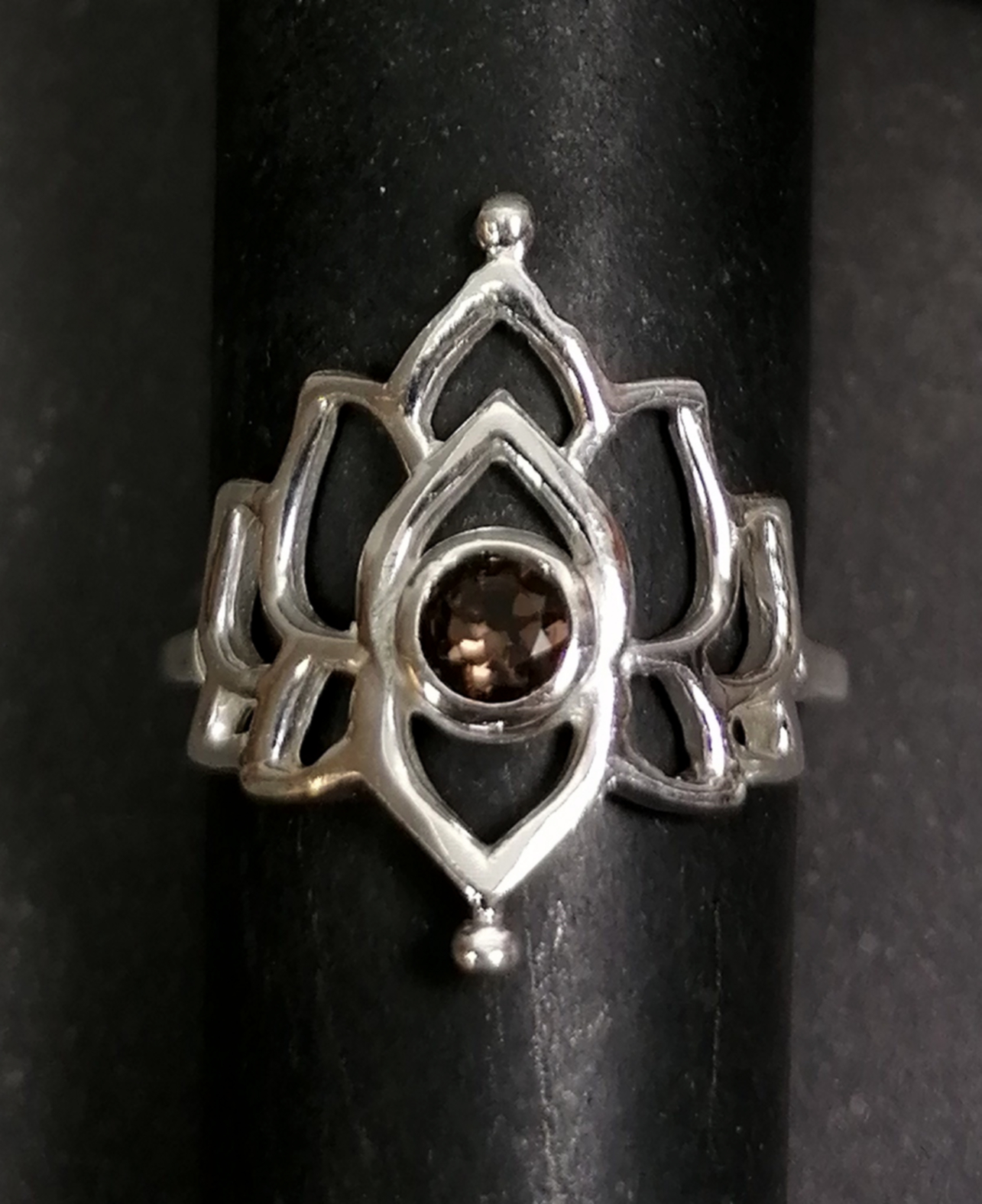Silverring Lotus med Sten - 10