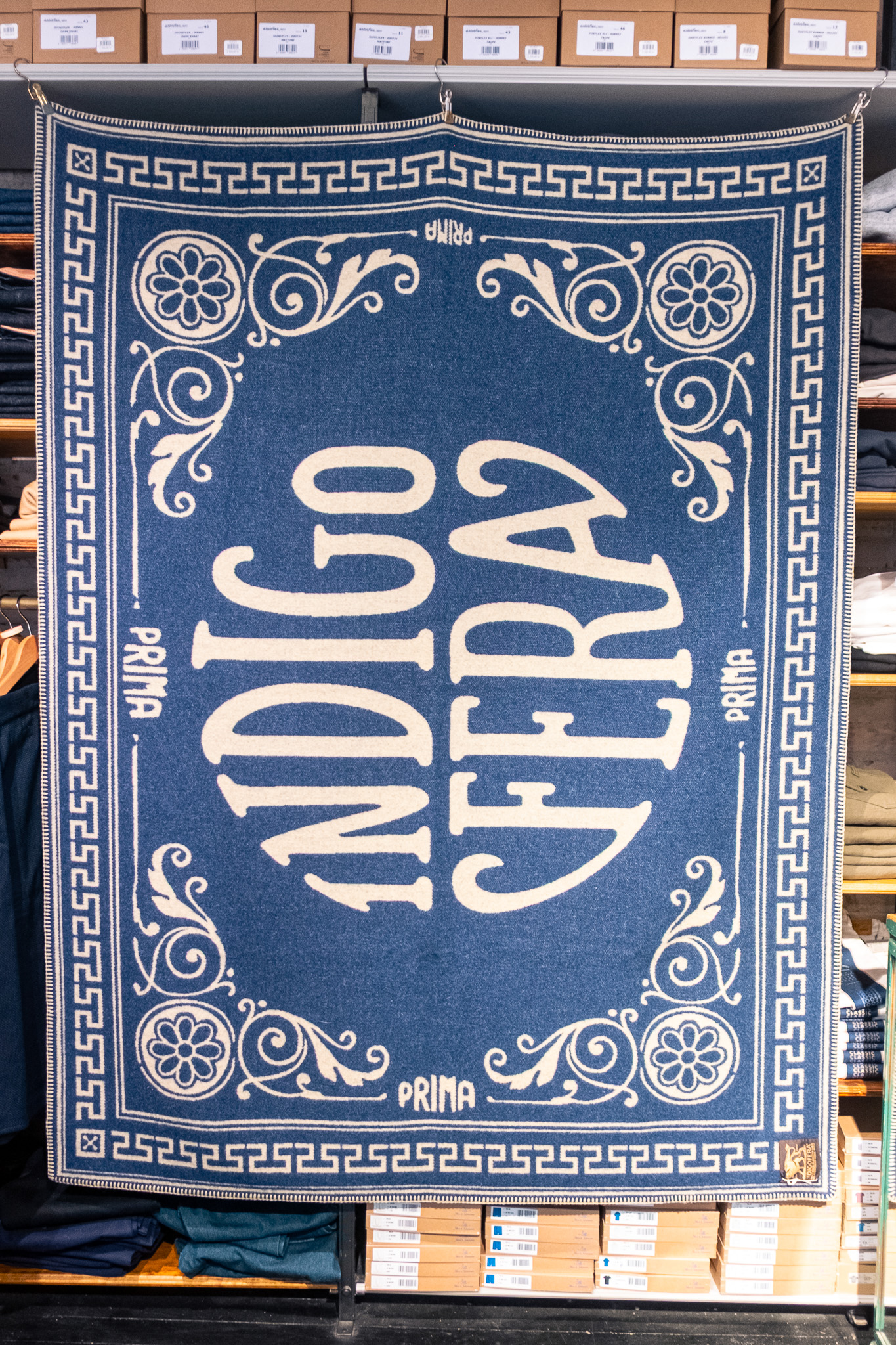 Indigofera - Logo Blanket Blue Pure Wool
