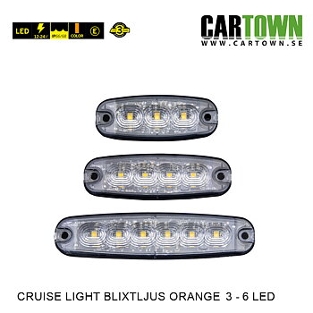 Blixtljus 3-6 LED –  Cruise light, Orange