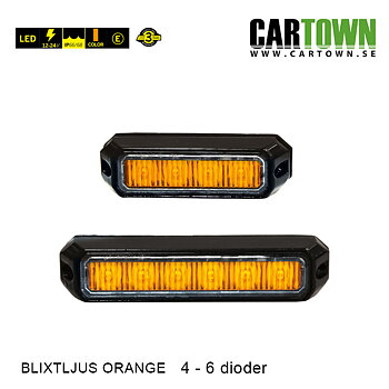Blixtljus 4-6 LED –  Mini, Orange