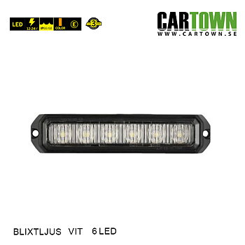 Blixtljus 6 LED –  Mini, Vit