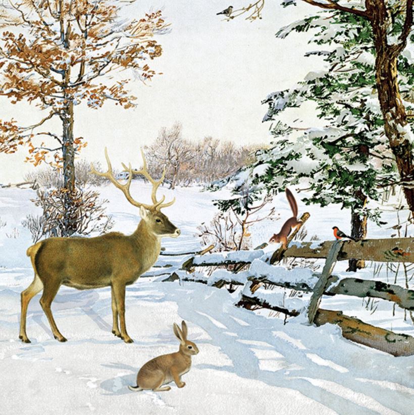 Lunchservett - Winter evening walk