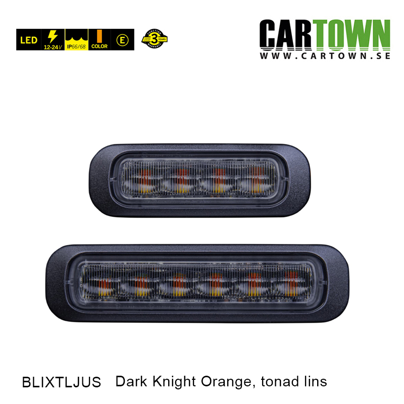 Blixtljus 4-6 LED –  Dark Knight, Orange, Tonad