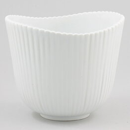 Stig Lindberg (Vinda 1950) White Bowl with Linear Relief 12 cm (2)