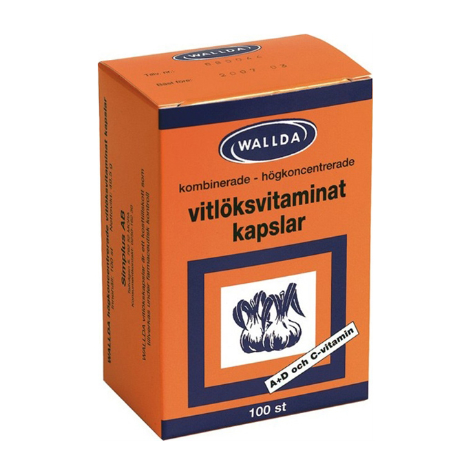 Vitlöksvitaminat 100 kapslar -  Wallda