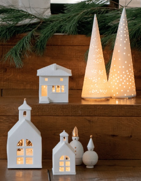 Gran - Julgran med prickar - LED - USB - 9,5x25 cm - 2