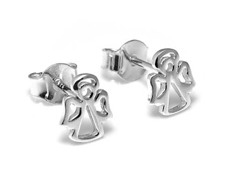 Änglar Örhängen i Äkta 925 Silver, Ängel Örhänge, Kristendom Accessoar, Konfirmation Smycke 