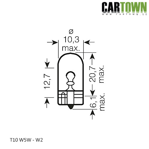 Glödlampa T10 W5W (Vit) (2st) - 2