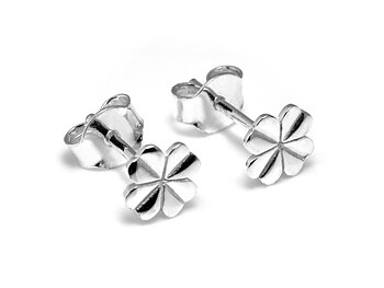 Fyrklöver Örhängen i Äkta 925 Silver, Lyckoamulett Örhänge, Tur och Lycka Smycke