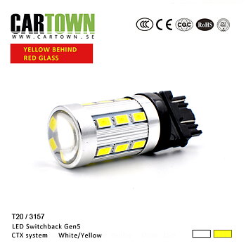 LED Switchback 3157/T25 SMD Vit/Gul (1st)