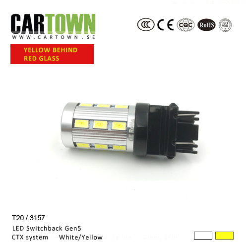 LED Switchback 3157/T25 SMD Vit/Gul (1st) - 2