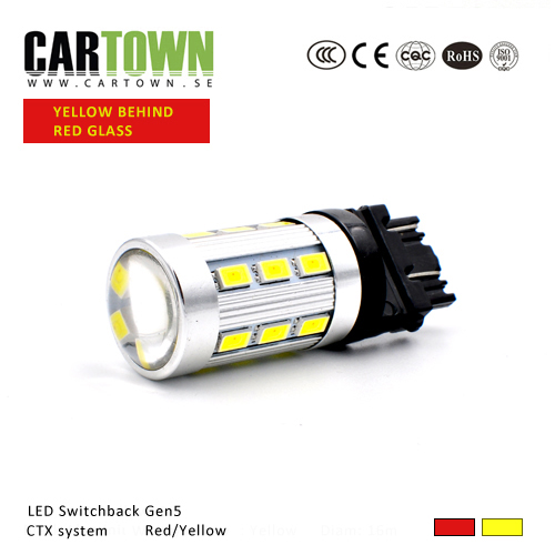 LED Switchback 3157/T25 SMD Röd/Gul 1st)