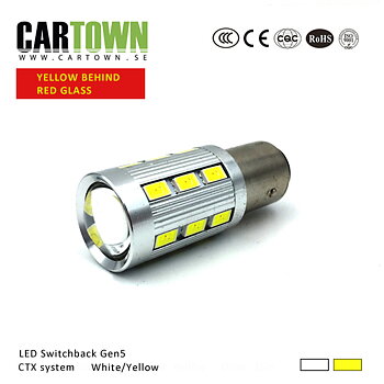  LED Switchback 1157/BAY15 SMD Vit/Gul (1st)