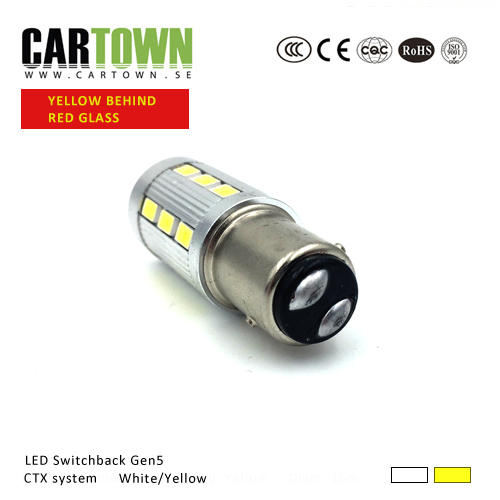  LED Switchback 1157/BAY15 SMD Vit/Gul (1st) - 2