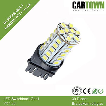 LED Switchback Utgående, Gen1 3157/T25 Vit/Gul (1st)