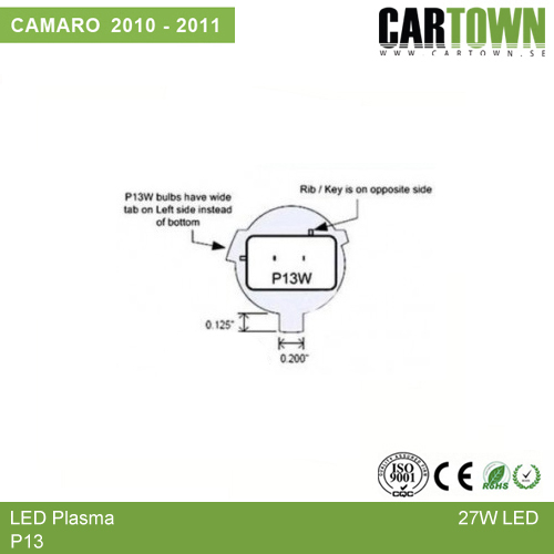 Led P13W Vit 1pair - 2