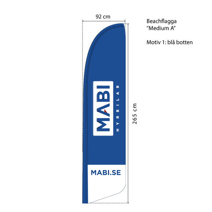 Beachflag blå botten