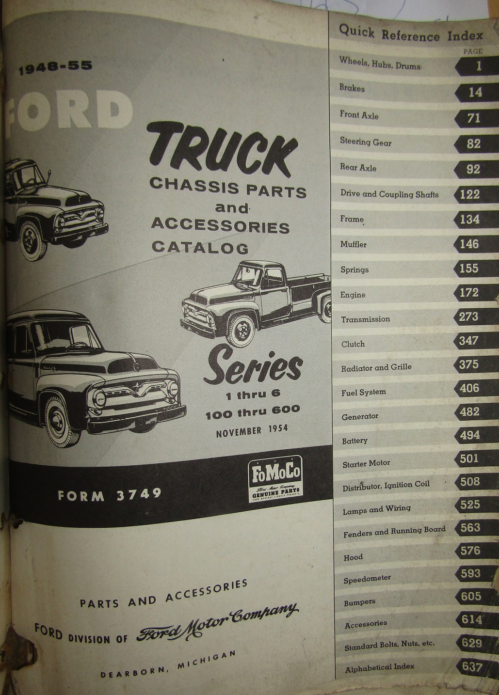 1948 - 1955 Ford Truck Chassis Parts and Accessories Catalog nov-54 - 2