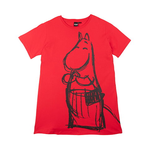 MOOMINMAMA  SKETCH NIGHTLINEN RED