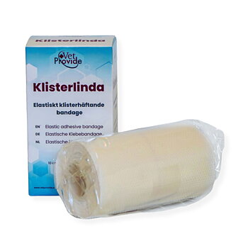 VetProvide elastische Klebebandage mit Produktkarton für Wundversorgung.