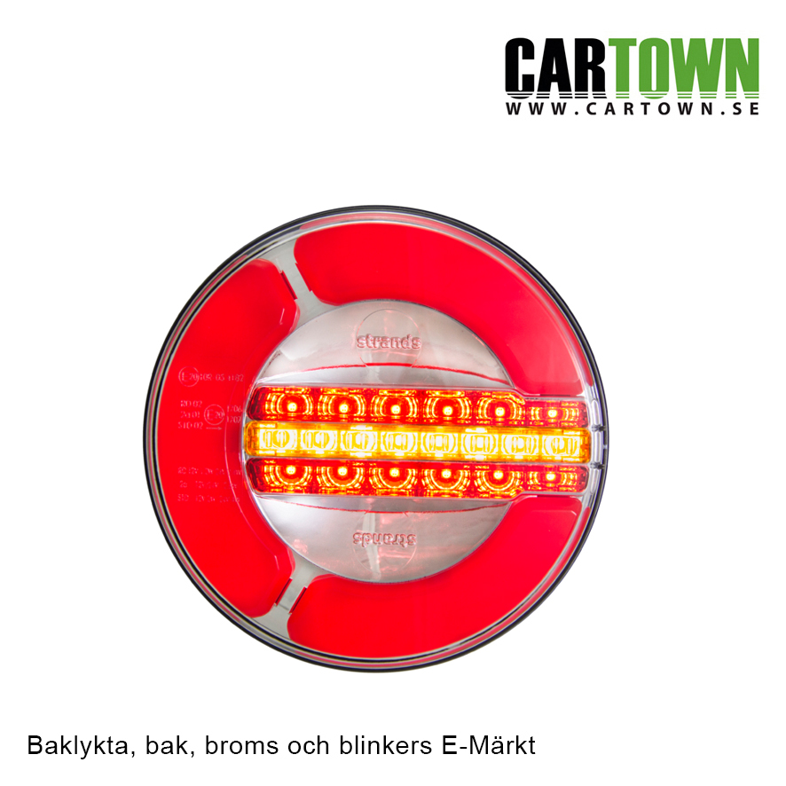 Baklykta 3-funktioner Slim LED 12-24V