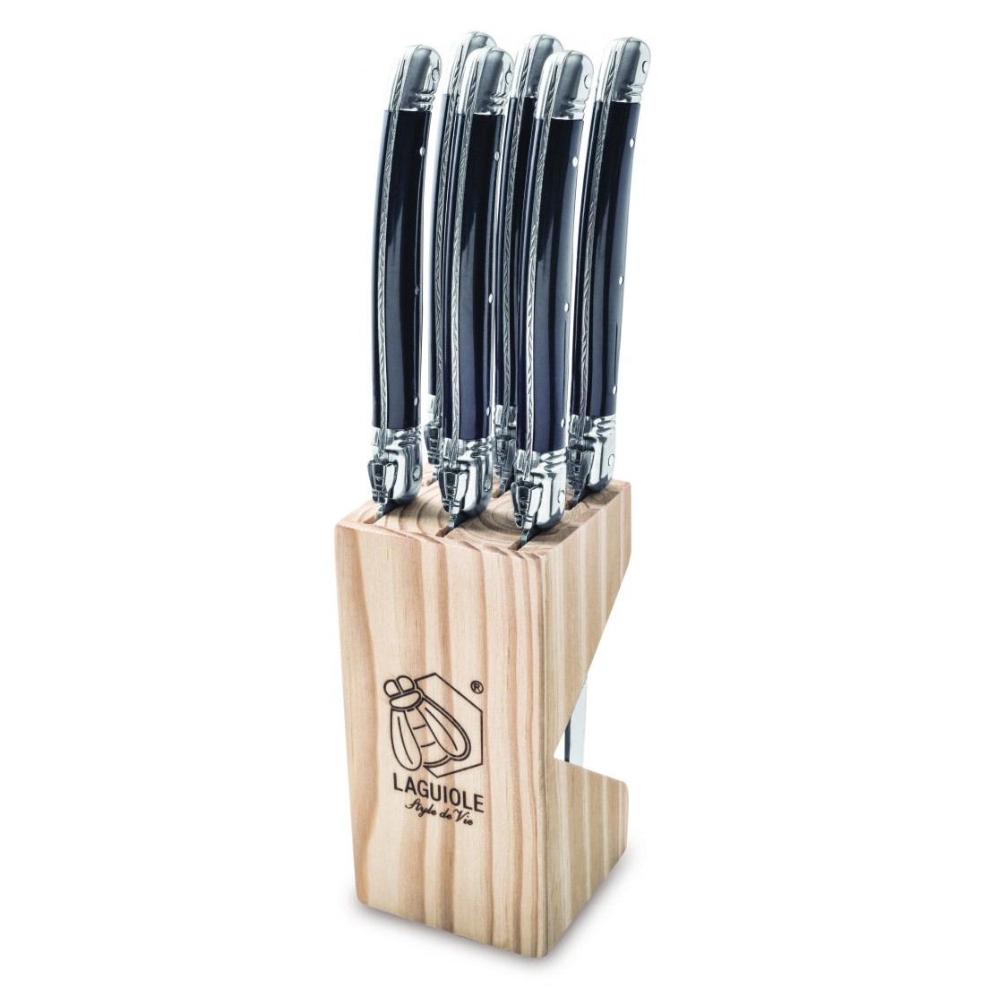 Laguiole Grillknivar Svart 6 Stycken