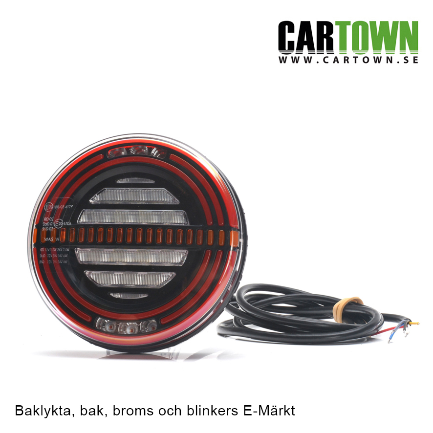 Baklykta 5-funktioner Slim LED 12-24V - 3