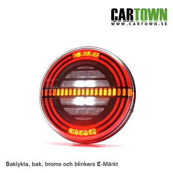 Baklykta 5-funktioner Slim LED 12-24V