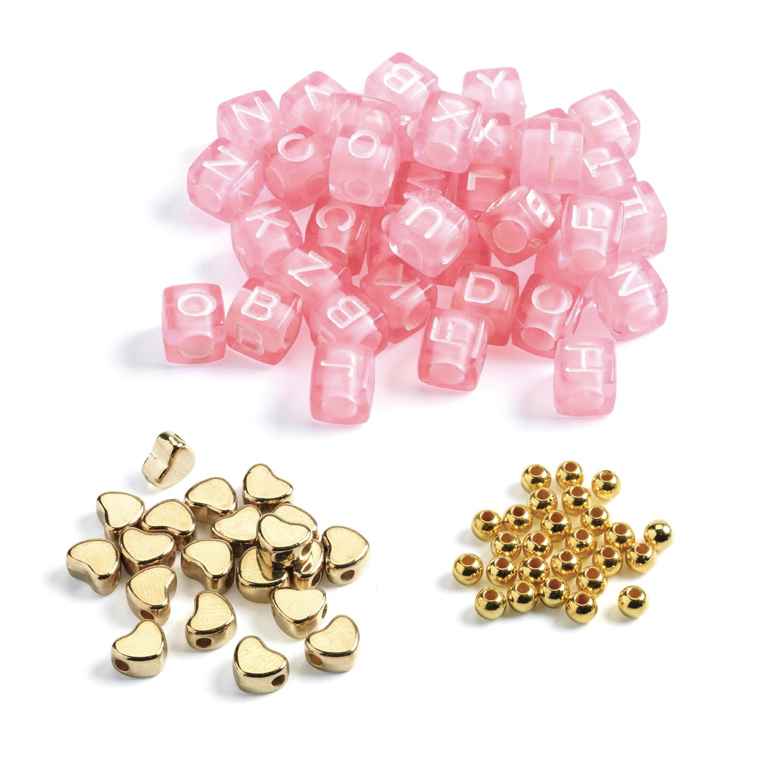 Pysselkit smycken Alfabetpärlor guld - 3