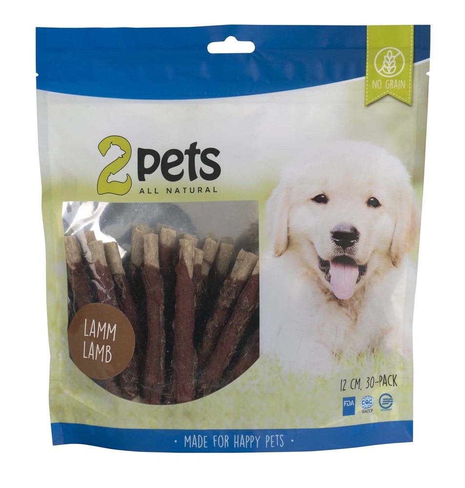 2pets Tuggpinne mald, lamm, 12cm, 30-pack, 400g