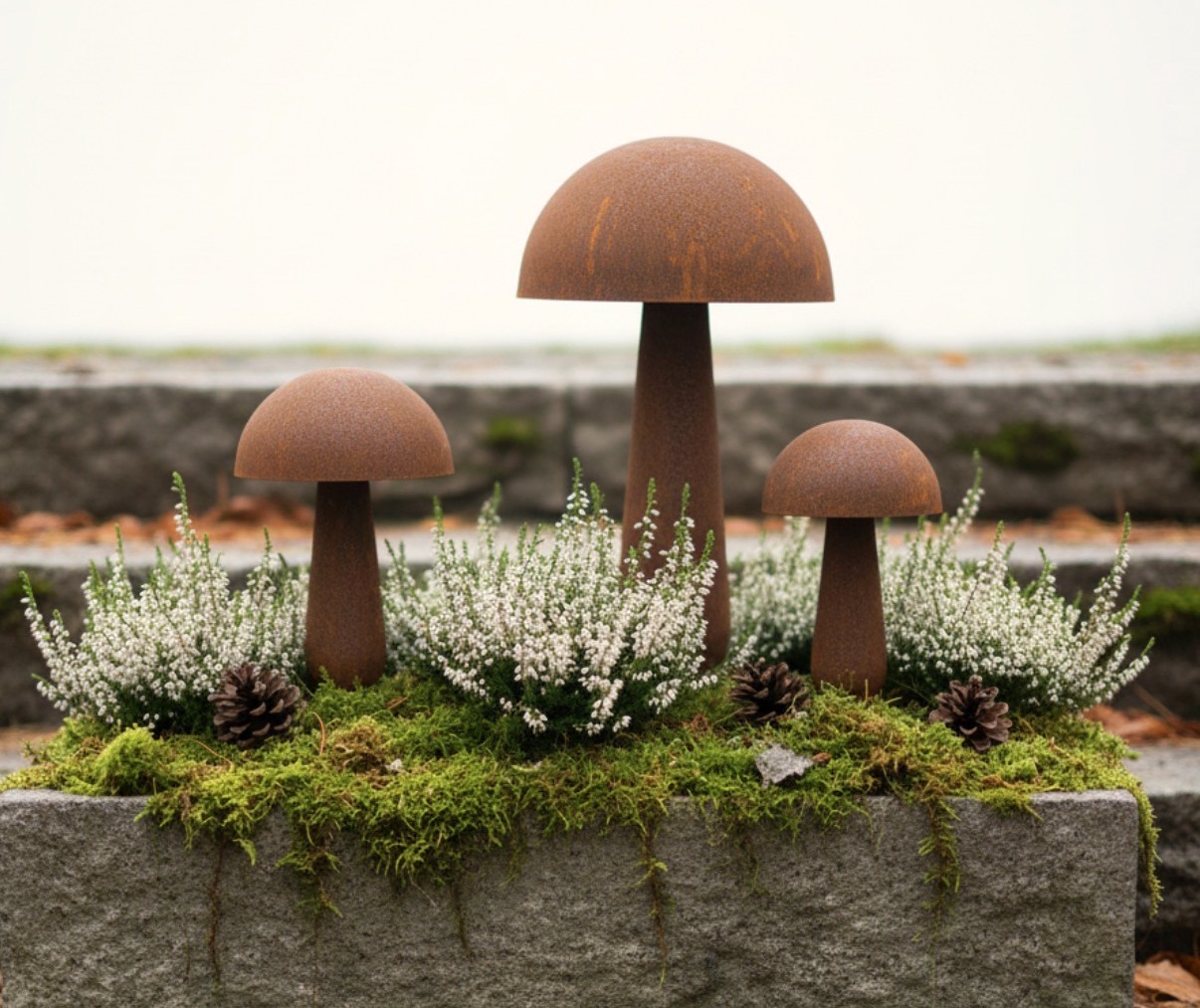 Mushroom on a stick - Stick - Flower stick - 28x9 cm - 1 piece