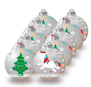 Unicorn Julgranskulor 10-pack GR