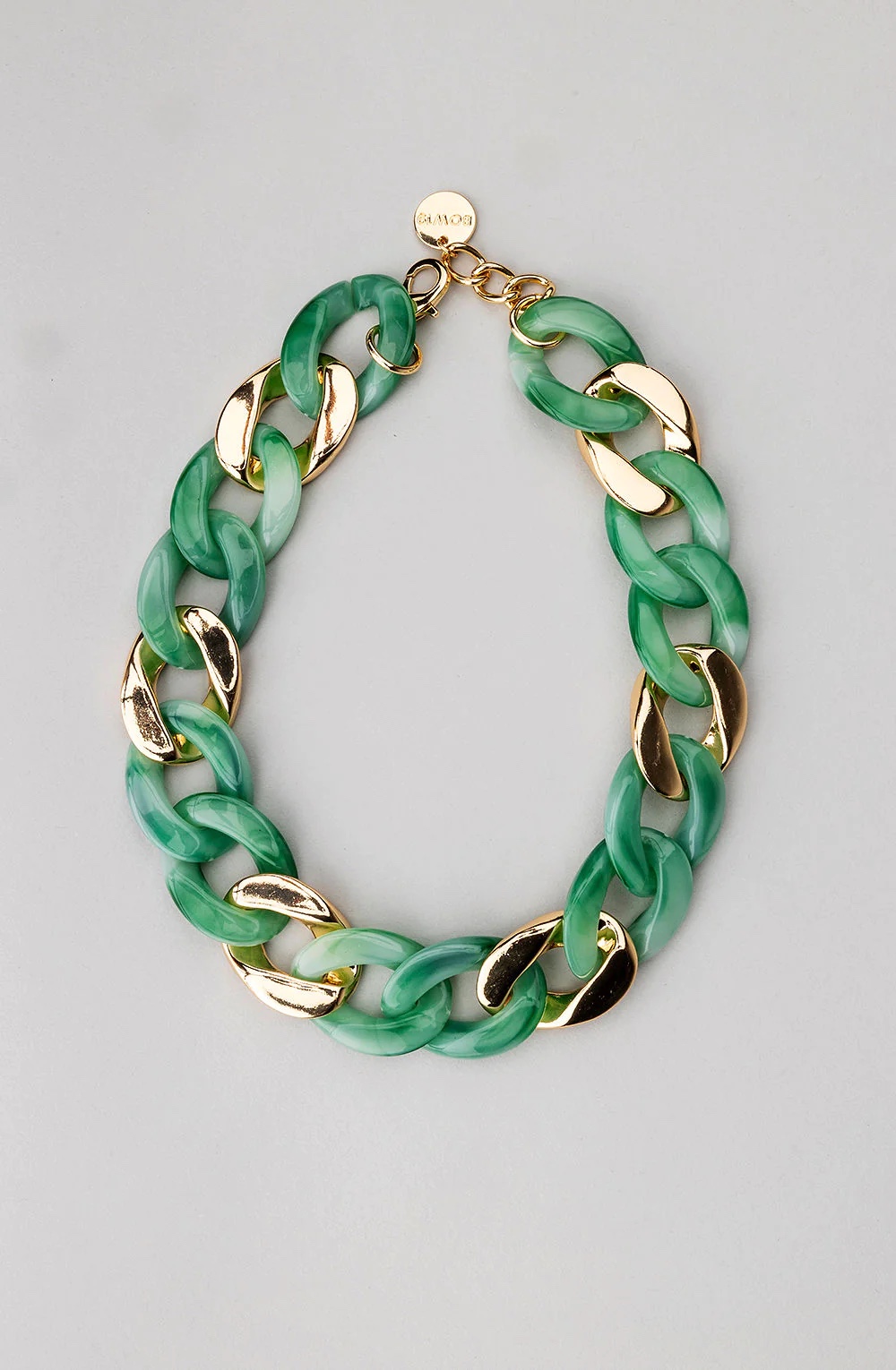 Bow 19 - Big Chain Necklace Jade Green Gold