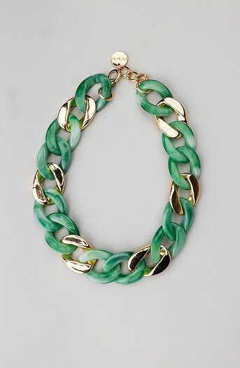 Bow 19 - Big Chain Necklace Jade Green Gold